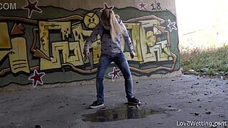 I am Violeta, proud of my puddle outdoors