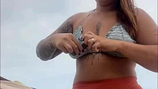 at the beach ready for dick