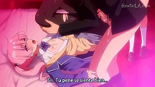 They teach the couple how to have sex in anime hentai.