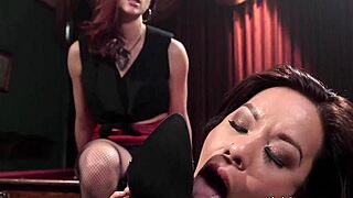 Busty Lesbian Anal Fucks Asian In Kinky Hardcore Scene