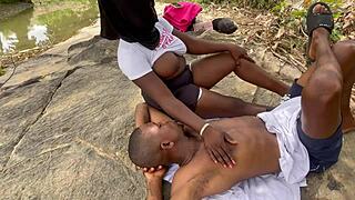 Uh, getting dicked outdoor feels so good