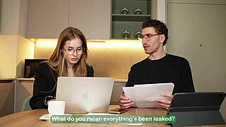 Big tit secretary flops at work but shines outdoors! 😅