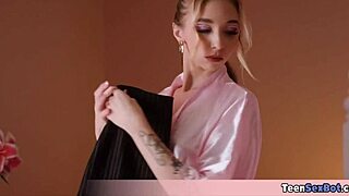 Look at this skinny petite stepsis in sexy lingerie sucking