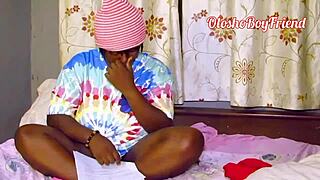 boyfriend chooses between dildo and book for foreplay with big ass girl