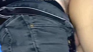 Horny latina gets christmas cum on her ass.