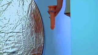 College Desi In Sexy Dress Playing With Glass Dildo