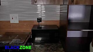 Curvy ebony stepmother gets fucked from behind in close-up homemade scene