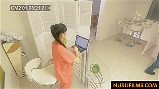 Busty Asian Milf Gives Nuru Massage with Hot Handjob