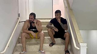 brunette dominates young guy with big cock in anal and pussy fucking