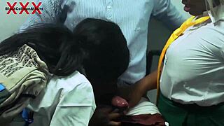 Students Show Head Teacher Double Vaginal Hardcore Fucking Skills in Wild Lesson