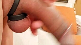 Skinny guy tests cock rings for intense solo play