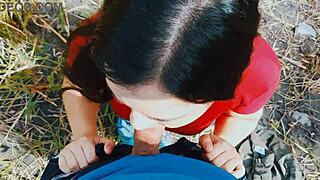 want a risky passionate blowjob in the open nature?