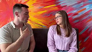 Latina College Student With Glasses Bangs Professor For English Class Pass - Unbelievable!