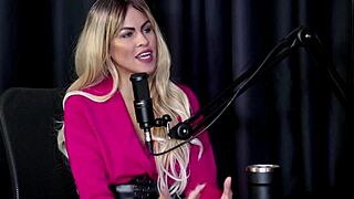 Angel Baronesa in sheer red records fetishes, experiences with women, back to porn with husband