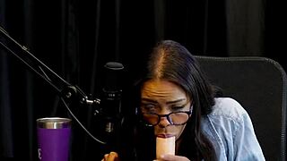 Brazilian morena Alice Vasconcelos shows off her tasty blowjob skills. Her sexy boobs and pussy shine in public sheer red!