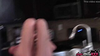 Hot milf Sofie Marie, steamy kitchen posing