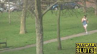 Sub in white fishnet stockings takes a hardcore pounding