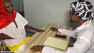 This ebony petite 18+ student totally seduces her teacher right before Christmas break!