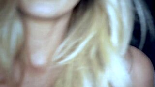 Scarlet Red watches her stud cum all over her sweaty tits