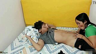 colombian latina stepsister with big ass gives blowjob to huge cock in missionary and bent over positions