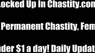 We tease your locked cock in bondage with toys in femdom pov session