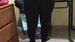 Maid in See-Through Leggings Flashes and Teases with Dirty Talk