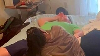 Homemade Amateur Ebony Neighbor Fucks In Bedroom