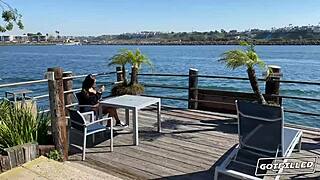 Zoey's shaved pussy gets filled in interracial action