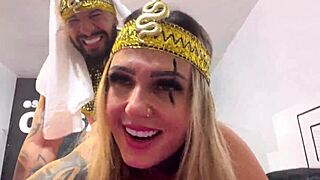 feeling the cock pulse inside me as he cums in my pussy and ass without pulling out in bedroom