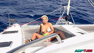 two mature girls kissing and licking pussy on a boat in barcelona