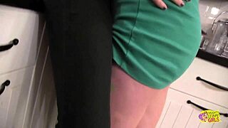 Inked Brunette Girlfriends Explore Lesbian Kissing And Fingering In Kitchen