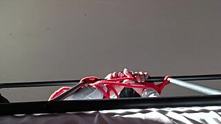 bound and hooded im taking a cock down my throat with moaning and spit.