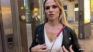 Risky Public Blowjob Blonde Slut Swallows It All