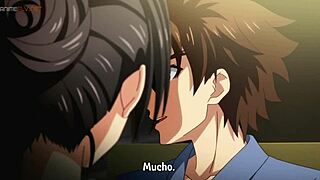 Chisato Hasegawa with big tits kissing in Spanish subtitles