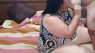 I love fucking my husband with his big cock and swallowing his delicious cum in amateur fetish creampie.