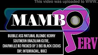 Bubble ass natural blonde horny southern brazilian cutie charmille ro fucked by 3 big black cocks dp interracial bbc bubble butt atm ob425