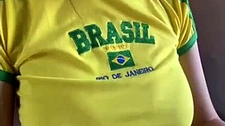 Hot stepmom removes her bra to reveal milky tits for a teasing show