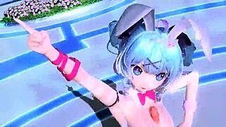 hatsune miku in ai no uta project diva nude mod, wearing rabbit hole costume with big tits and ass