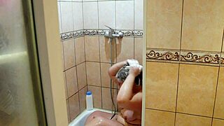 Watch The Chubby Milf Wash And Shave Her Big Pussy In The Shower