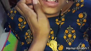 Indian bhabhi gets intensely fucked by boyfriend at home while husband is away