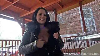 Chubby Amateur Sarah Jane Masturbates Publicly While Flashing Her Big Tits