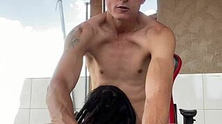 home porch review with tattooed teen 18+ babe