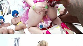 ella nova in a 10on1 clown gangbang, want to join?