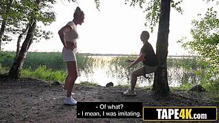 Sporty Russian Cougar Picks Up Nerdy Dude Jogging And Takes Him Home