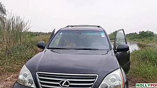 Pretty amateur girl PICKED UP in the village and FUCKED in the car on the ranch