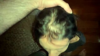 yo, tiny amateur chick swallows cum after rough blowjob and feet play!