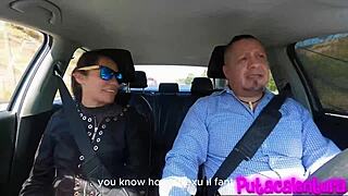 nataly roux's casting goes from car to dungeon blowjob