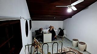 student heads to teacher’s office for a test but ends up seduced. she gives in to his advances at the desk.