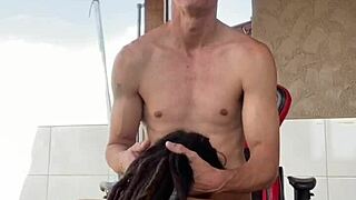 home porch review with tattooed teen 18+ babe