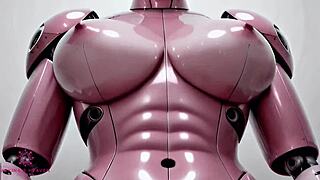 pink sex robot bounces huge tits for cum. close-up pov ai drives you wild!